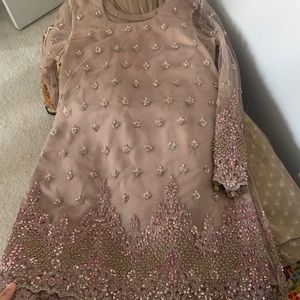 Pakistani Beige Pink Outfit